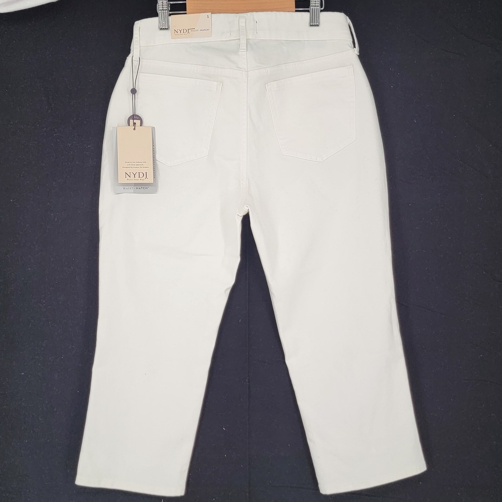 NYDJ Marilyn Straight Crop White Denim Jeans Lift Tuck Womens Size S NEW - Picture 5 of 11